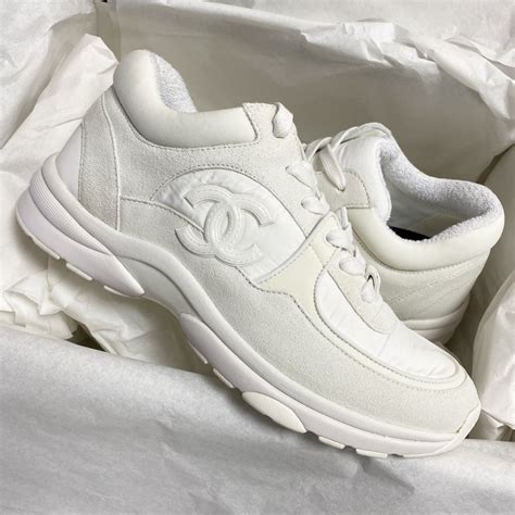 chanel white reflective trainers|Chanel sneakers website.